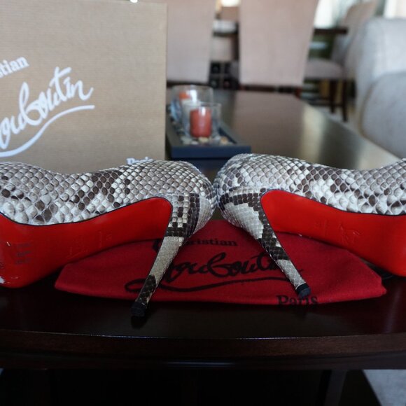 AUTHENTIC Christian Louboutin Very Prive 120 Python/Kid - Picture 6 of 7